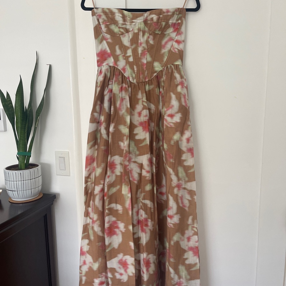 Bardot Strapless Lola Corset Midi Dress